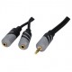 Câble HQ 0.25m Jack3,5 mâle stereo gold - 2xJack3,5 femelle stereo gold