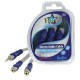 Cable HQ 0.25m Jack3,5 male stereo gold - 2xJack3,5 female stereo gold