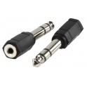 Adaptateur Jack 6.35 mâle stereo  - Jack 3.5 femelle stereo - Plastique