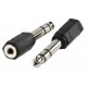 Adaptateur Jack 6.35 mâle stereo  - Jack 3.5 femelle stereo - Plastique