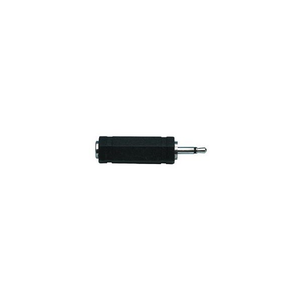 Adaptateur Jack 6.35 femelle stereo - Jack 3.5 mâle mono - Plastique