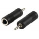 Adapter Jack 6.35 female stereo - Jack 3.5 male stereo - Plastic