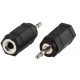 Adaptateur Jack 2.5mm mâle stereo - Jack 3.5mm femelle stereo - Plastique