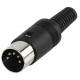 Connector DIN 5P 180° male plastic - Black