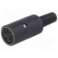 Connector DIN 5P 180° female plastic - Black