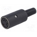 Connector DIN 5P 180° female plastic - Black