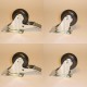 Set of 4 swivel castors 80mm (2 with brake)